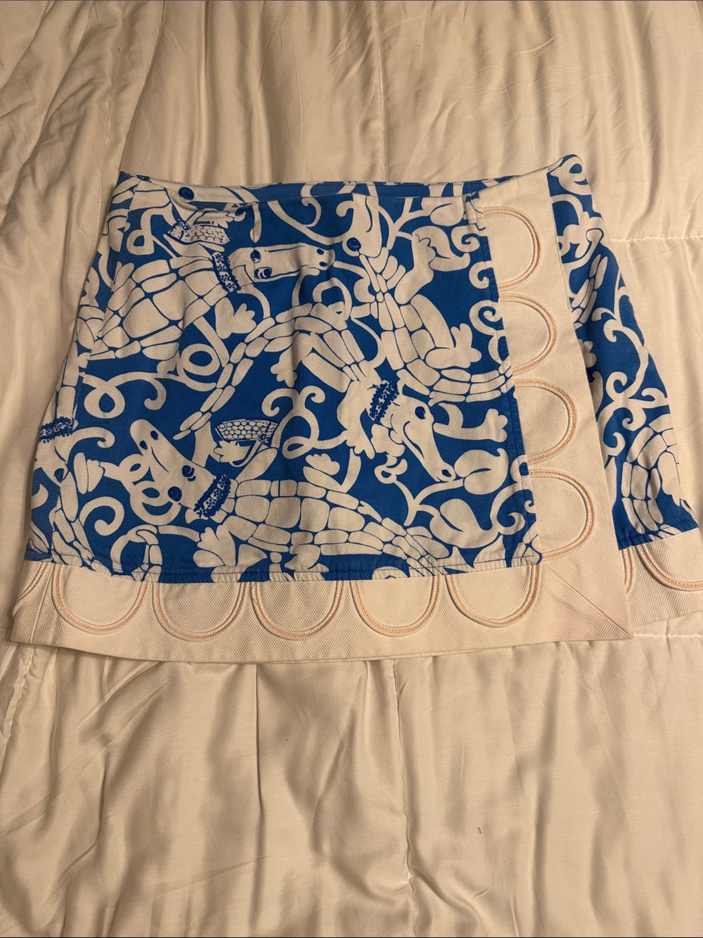 Lily Pulitzer skort Blue & White Patterned Wrap Skirt